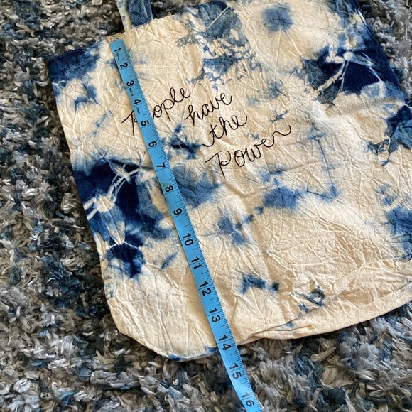 Patti Smith People Have The Power Shibori Dye Tote Bag - hand dyed & stitched - Picture 7 of 7